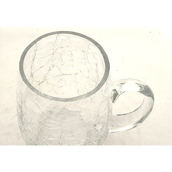 MUG/CUP-Clear-Crackle Finish-Large-Unique-Holds 20 oz (2.5 cups) - Picture 3 of 9